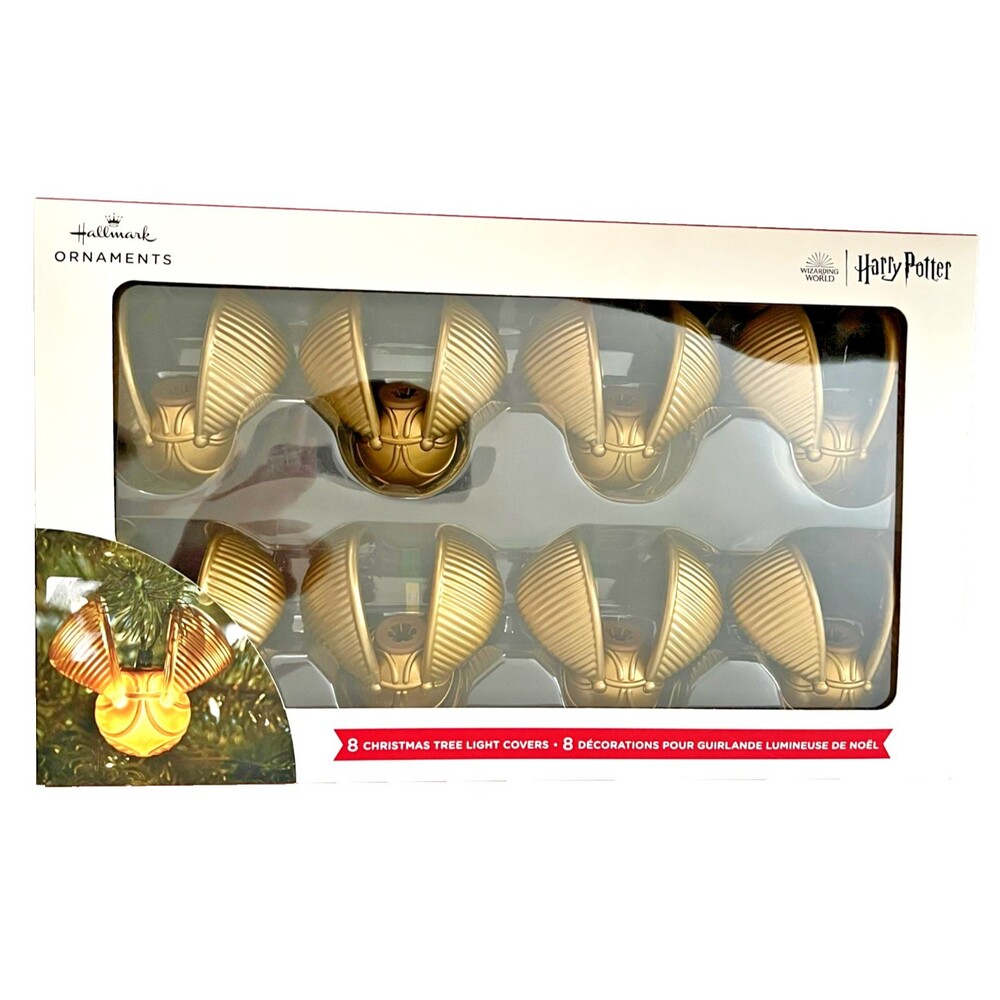 NIB Hallmark Harry Potter Golden Snitch String Light Covers Ornaments Set of 8